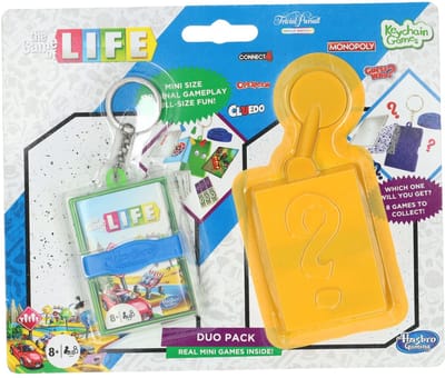 Hasbro mini spel sleutelhanger Levensweg - reisspel voor kinderen.