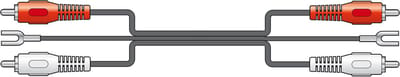 AV:Link platenspeler RCA phono ground kabel met aardedraad 1.2m