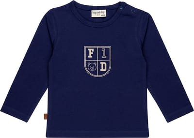 Frogs and Dogs - Play All Day Baby Shirt Shield | Patriot Blue - Katoen - Maat 50/56