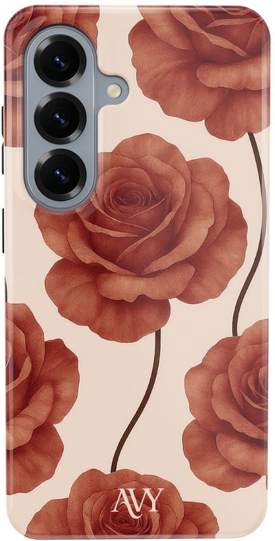 AVY Hoesje geschikt voor Samsung Galaxy S26 | Botanique Roses | Rozen | Rood | Hard Shell Back Cover | Compatibel met MagSafe & Qi2