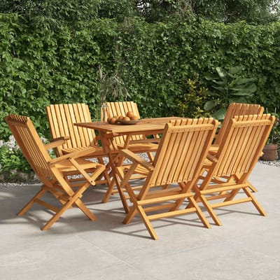 vidaXL - Klapstoelen - 6 - stuks - 61x67x90 - cm - Massief - teakhout
