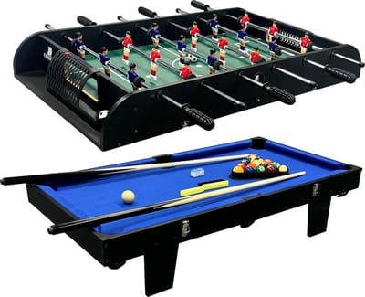 Cougar 2-in-1 Multi Speeltafel Mini Groen/ Blauw – Tafelvoetbal – Pooltafel – Incl. Accessoires