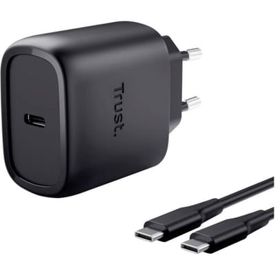 Trust Maxo GaN - 45W USB-C Oplader - Snellader voor smartphone, tablet en laptop - 2m Kabel - Zwart
