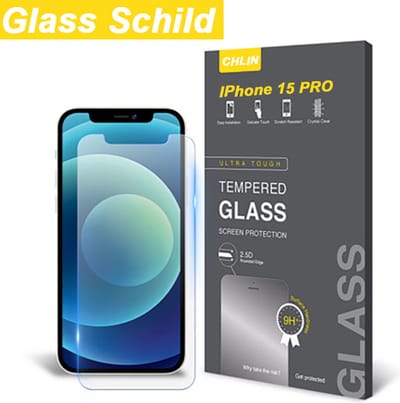 CL CHLIN® Gehard Glazen SHIELD Screenprotector voor iPhone 15 Pro - iPhone 15 Pro Screenprotector - iPhone 15 Pro Screenprotectors - Gehard Glas iPhone 15 Pro - Screenprotector iPhone 15 Pro - temped glass - iphone15 screen protector