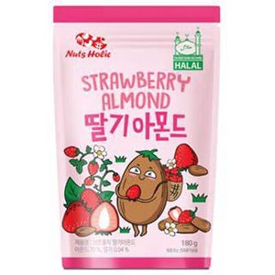Nutsholic Amandelen met aardbeiensmaak 180 g