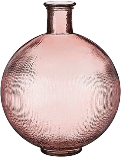 Mica Decorations bol vaas - Firenza - licht roze - gerecycled glas - 34 x 42 cm