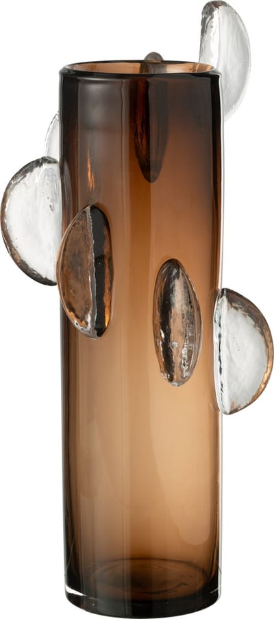 J-Line vaas Steggy - glas - bruin - large - 46 cm hoog