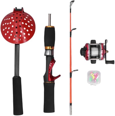 Store_9 - Ijs Hengel Reel Combo Set - Complete IJsvis Gear - 56cm - Perfect voor Wintervissen - Inclusief Haak en Scoop - Voor de Serieuze Visser