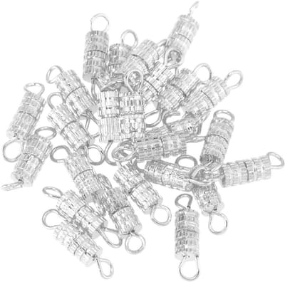 20 Stuks Schroefhaak Carabiner Sluitingen voor Sieraden - DIY Kettingen en Armbanden (Zilver)