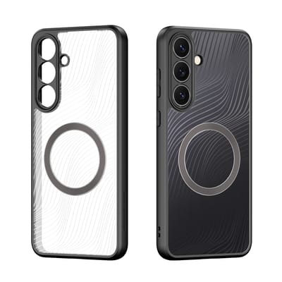 Dux Ducis Aimo Hoesje Geschikt voor Samsung Galaxy S25 FE - Compatibel met MagSafe / Qi2 - Back Cover met Magneet - Matte Zwart