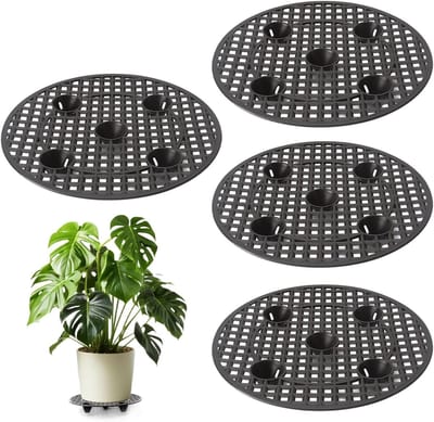 Onderzetter - Planten - Potplantenstandaard - Bloempotrooster - Pad - Rooster - Drainage - Mesh - Beschermt - Plantenwortels - Binnen - Buiten - 30 cm - 4 stuks