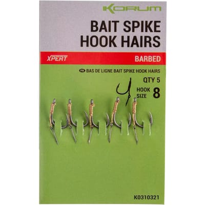 Haken met haire vooraas met weerhaakjes Korum (x5)