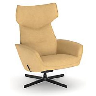 Nowy Styl draaistoel Otuli, met armleuningen, schommelfunctie, B 510 x D 525 x H 455 mm, polyester bekleding/aluminium, messinggoud/zwart