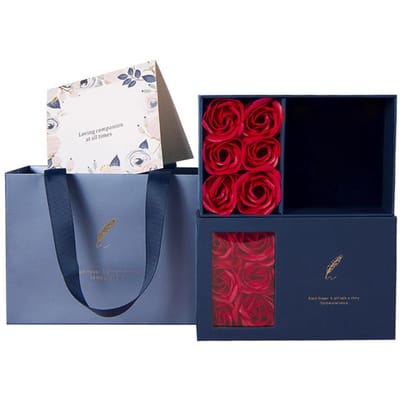 Rose Sieraden Geschenkdoos Echte Eeuwige Rozen Handgemaakte Rozen Sieraden Opbergdoos voor Vriendin Vrouw Uffrah Delnar - Double Sword black
