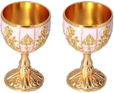 2 Stks Royal Kelk Reliëf Cup, Goblet Cups Europese Hoogwaardige Golden Goblet Vintage Wine Cup Retro Ornamenten voor Party Ornamenten Home Collection (Pompoen Gouden Honderd)