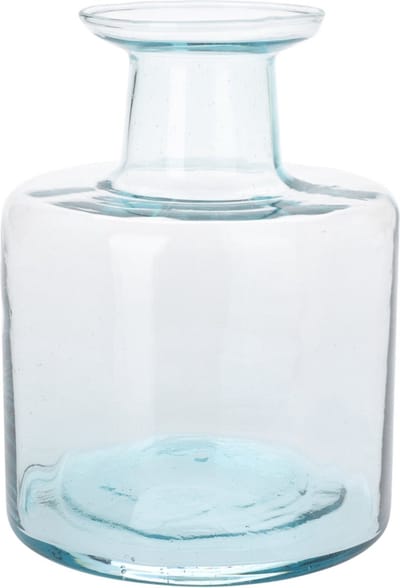 H&S Collection Bloemenvaas Umbrie - Gerecycled glas - transparant - 15 x 21 cm - Fles vorm