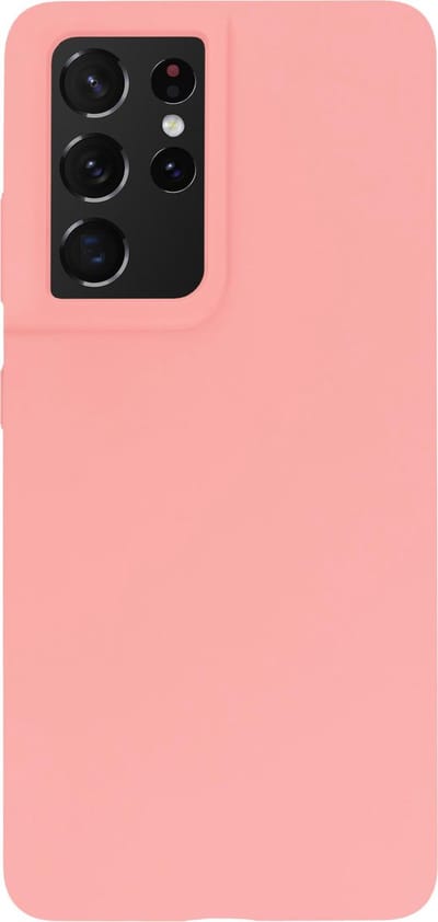 BMAX Siliconen hard case hoesje geschikt voor Samsung Galaxy S21 Ultra / Hard Cover / Beschermhoesje / Telefoonhoesje / Hard case / Telefoonbescherming - Peach