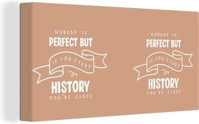 Canvas Schilderij Geschiedenis - Studie - History - Quotes - 40x20 cm - Wanddecoratie