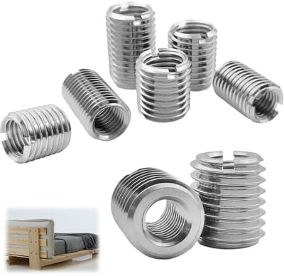 Schroefdraadadapters Roestvrij Staal - Schroefdraadhulzen Reparatie - Conversie en Montage - 12-delige Set - M12 naar M10 - Zilver
