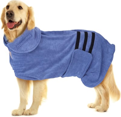 Nobleza Hondenbadjas - Honden Badjas - Ruglengte 60 cm - L - Blauw