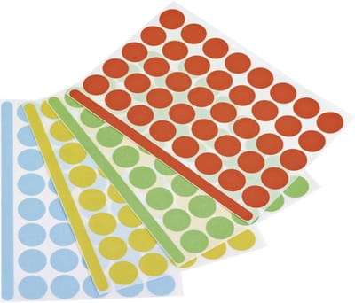 magnetoplan 1111526 Etiketten voor markeringspunten Ø 19 mm Blauw, Groen, Rood, Geel 1200 stuk(s) Permanent hechtend