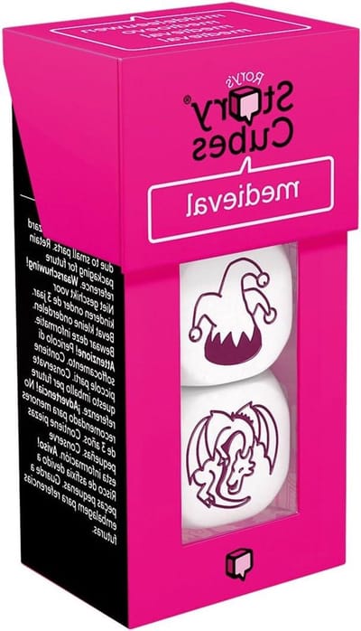 Story Cubes Middeleeuws - Verhalen Dobbelstenen - Verhalen Vertellen - Drie Thema Kubussen - 7.5 cm - Wit