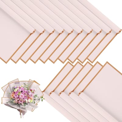 QTTVBTNA - 20 Stuks Bloemen Inpakpapier - Cadeaupapier – Waterdicht Geschenkpapier voor Boeketverpakking – Voor DIY Decoratie,Bloemen,verjaardag,bloemistenbenodigdheden,huwelijks- en jubileumcadeaus – 54x54 cm - Roze
