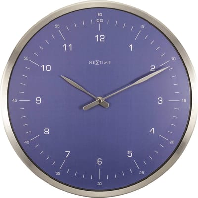 NeXtime 60 Minutes – Wandklok – 33 cm – Metaal – Blauw