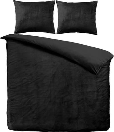 Zavelo Dekbedovertrek Velvet Comfort Zwart-1-persoons (140 x 200/220 cm)