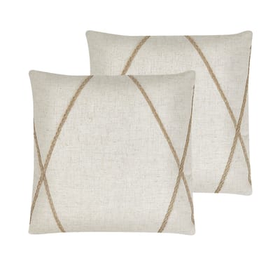 LICUALA - Sierkussen set van 2 - Beige - 45 x 45 cm - Polyester