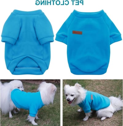 Hondenhoodie voor Kleine Honden, Warm en Lichtgewicht, Elastisch met Zachte Textuur, Ideaal voor Chihuahua's, 2 Stuks in Blauw en Grijs, Makkelijk Aan te Trekken en Kleurrijk