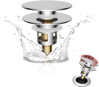 Drain Sink, Drain Stop, Basin Stop, Universal Basin Stop, Drain Set, Pop Up Drain Valve, Suitable for Bathtubs - ShopVlot