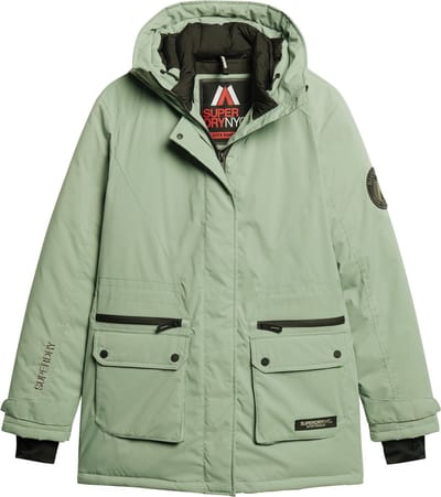 Superdry City Padded Parka Jacket Dames Jas - Desert Sage Green - Maat Xs