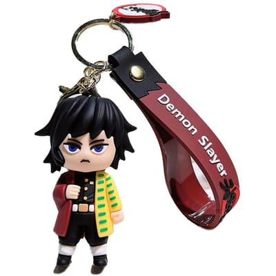 Anime Figuur Demon Slayer Sleutelhanger Auto Sleutelhanger Cartoon Rugzak Hanger Handgemaakte Rugzak Hanger Kinderverjaardag Kerstcadeaus black