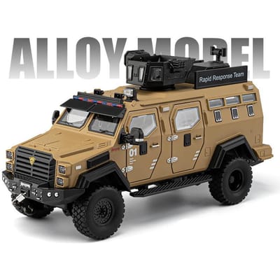 1:24 Legering Zwaard Getand Tijger Explosiebestendig Auto Model Diecast Politie Gepantserd Off-Road Voertuigen Auto Model Geluid Licht Speelgoed Cadeau