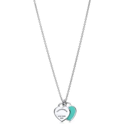 Collier avec pendentif cœur en argent sterling 925, émail, cadeau classique pour la Saint-Valentin 45cm white