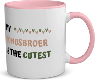Akyol - my bonusbroer is the cutest koffiemok - theemok - roze - Broer - schattige bonusbroer - verjaardagscadeau - verjaardag - cadeau - cadeautje voor broer - broer artikelen - kado - geschenk - gift - 350 ML inhoud