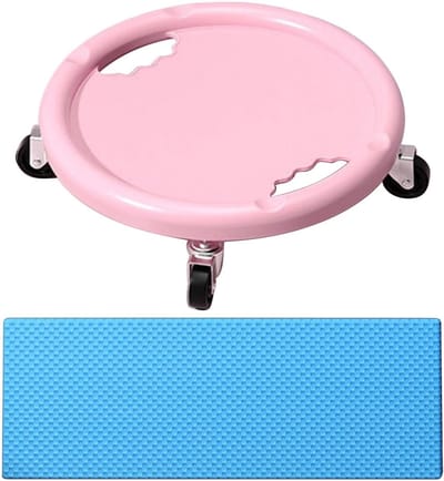 Buikspierroller - Core Trainer - Krachtige Kerntraining - Stil Vierwielontwerp - 28 cm Breed - Roze