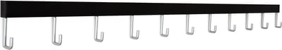 STAS Wandrek / Kapstok – 100cm - Zwart - universeel ophangrek en kapstok voor jas, tas en accessoires