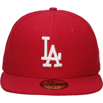 New Era League Essential 59Fifty Los Angeles Dodgers Cap, Mannen, Rood, Pet, maat: 7 1/4