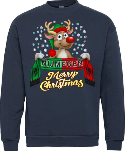 Kersttrui Nijmegen | Foute Kersttrui Dames Heren | Kerstcadeau | NEC supporter | Navy | maat 104/116