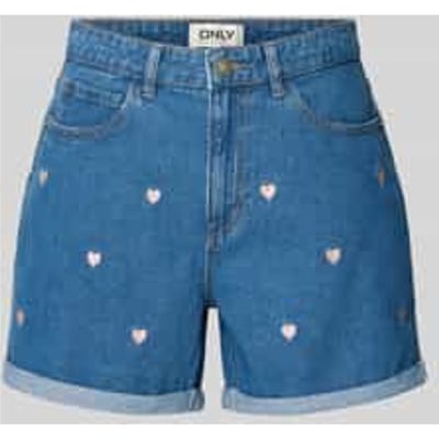 Only Broek Onlvega Hw Embroidery Dnm Shorts Gu 15370813 Medium Blue Denim Dames Maat - M