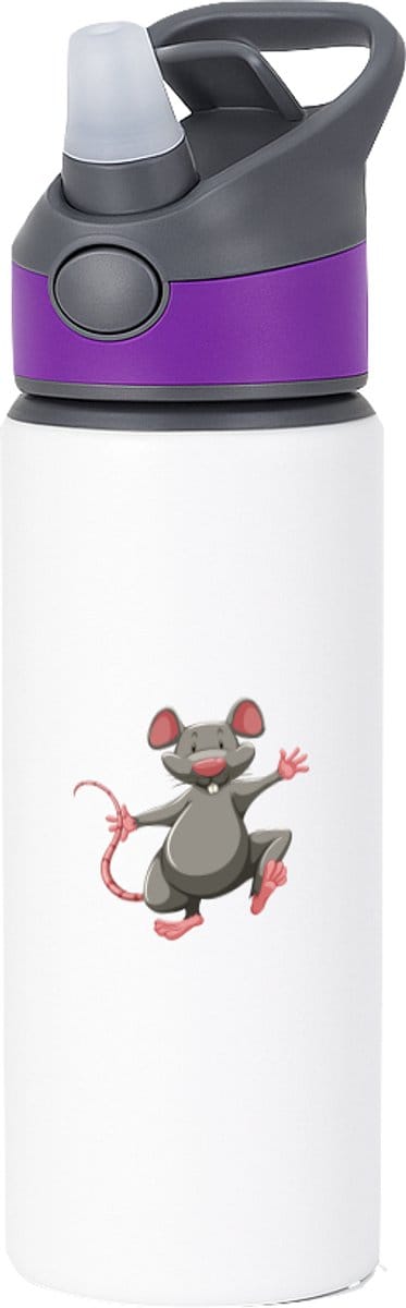 Hacebo® - Muizen waterfles met rietje paars - Muis - Dieren liefhebbers - Knaagdieren - huisdier - dierendag - water fles - 650ML