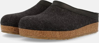 Haflinger Grizzly Torben - Pantoffels Dames - Pantoffels Heren  - Graphit - Maat 39