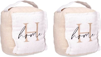 Giftdecor Deurstopper - 2x - 1 kilo - beige - canvas - Home - 14,5 x 16 x 19 cm