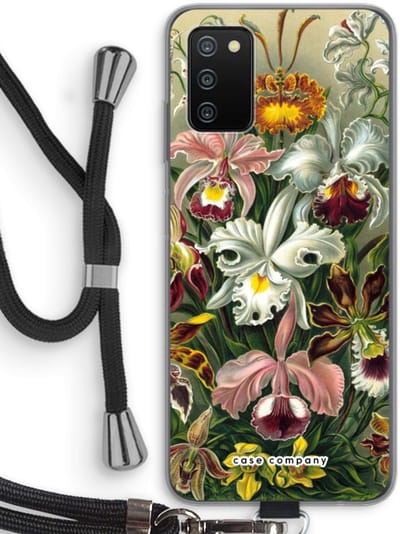 Case Company® - Hoesje met koord geschikt voor Samsung Galaxy A03S hoesje met Koord - Haeckel Orchidae - Telefoonhoesje met Zwart Koord - Bescherming aan alle Kanten en Over de Schermrand