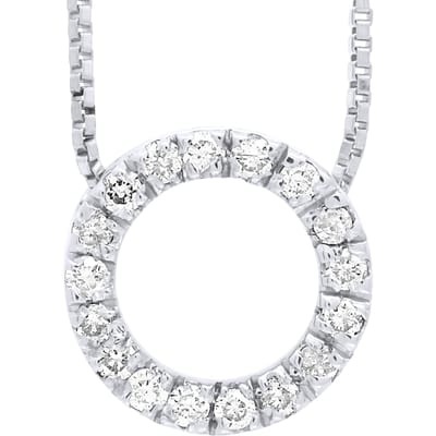 Circle halsketting Diamonds 0.080 Cts White Gold
