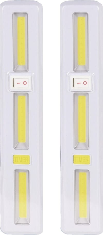 FX light Kastlampen - 2x - met schakelaar - LED lampen - wit - 24 x 4.2 cm - met magneten te bevestigen