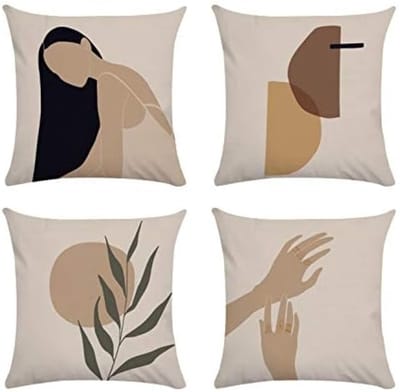 PromoHome Luxe Fluweel Kussenslopen Set van 4 - Moderne Print Motieven 45x45cm