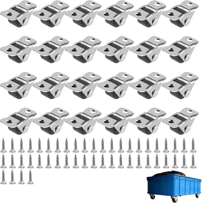 24 Stuks Mini Meubelwielen met Rubberen Loopvlak en Stalen Bovenplaat, Kleine Zwenkwielen voor Kasten, Opbergboxen, Gereedschapskisten, Platte Panelen, Kleine Apparaten en DIY Projecten
